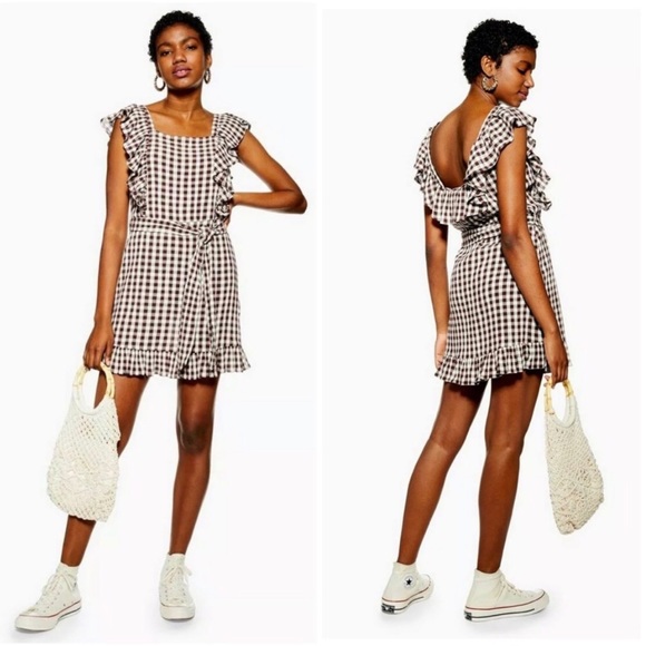 topshop ruffle mini dress
